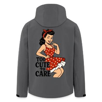 Too Cute to Care – Naughty Pin-up Girl Retro - Men’s Recycled Softshell Jacket by Stanley/Stella - anthracite - Back - AI Model Male 185 light (185cm)