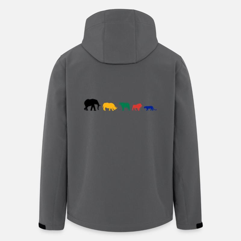Big Five Afrika Safari - Recycelte Männer Softshell-Jacke von Stanley/Stella - Anthrazit