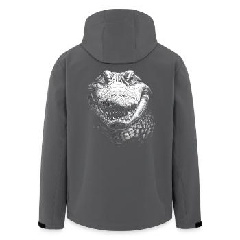 Alligator Portrait Raubtier Tiere Tier - Recycelte Männer Softshell-Jacke von Stanley/Stella - Anthrazit - Hinten - AI Model Male 185 light (185cm)