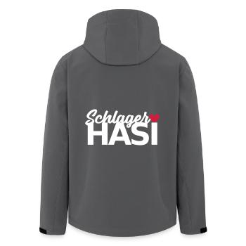Schlager Hasi Schlagermusik - Recycelte Männer Softshell-Jacke von Stanley/Stella - Anthrazit - Hinten - AI Model Male 185 light (185cm)