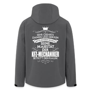KFZ-MECHANIKER - Recycelte Männer Softshell-Jacke von Stanley/Stella - Anthrazit - Hinten - AI Model Male 185 light (185cm)
