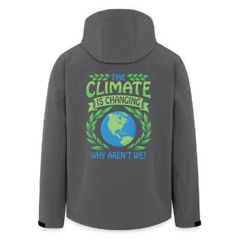 The Climate Is Changing Why Aren't We? Klimawandel - Recycelte Männer Softshell-Jacke von Stanley/Stella - Anthrazit - Hinten - AI Model Male 185 light (185cm)