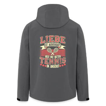 Liebe Ist Ausverkauft Tennis Ist Im Angebot - Recycelte Männer Softshell-Jacke von Stanley/Stella - Anthrazit - Hinten - AI Model Male 185 light (185cm)