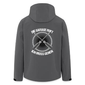 Die Garage Ruft Hobby Werkeln Basteln Werkzeug - Recycelte Männer Softshell-Jacke von Stanley/Stella - Anthrazit - Hinten - AI Model Male 185 light (185cm)