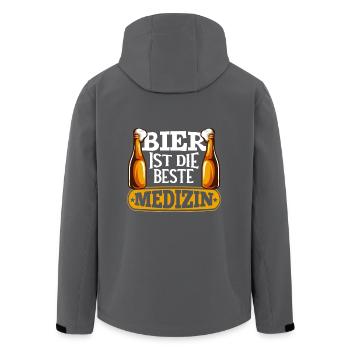 Bier ist die beste Medizin Hopfen Malz und Alkohol - Recycelte Männer Softshell-Jacke von Stanley/Stella - Anthrazit - Hinten - AI Model Male 185 light (185cm)