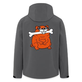Mops Hund Knochen Maul HungerLecker Glücklich Cool - Recycelte Männer Softshell-Jacke von Stanley/Stella - Anthrazit - Hinten - AI Model Male 185 light (185cm)