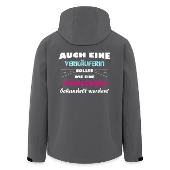 Verkäuferin - Prinzessin - Recycelte Männer Softshell-Jacke von Stanley/Stella - Anthrazit - Hinten - AI Model Male 185 light (185cm)