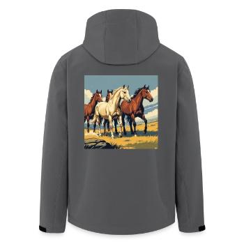 Quarter Horse Herde - Recycelte Männer Softshell-Jacke von Stanley/Stella - Anthrazit - Hinten - AI Model Male 185 light (185cm)