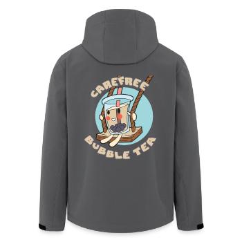 Sorgloser Bubble Tea - Recycelte Männer Softshell-Jacke von Stanley/Stella - Anthrazit - Hinten - AI Model Male 185 light (185cm)