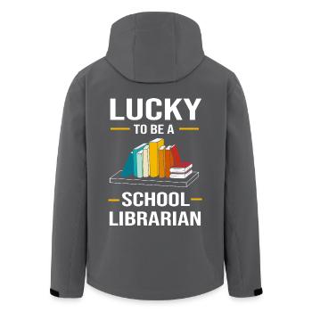 Lesen Bibliothek Leseratte - Recycelte Männer Softshell-Jacke von Stanley/Stella - Anthrazit - Hinten - AI Model Male 185 light (185cm)