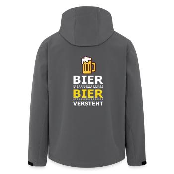 Bier stellt keine Fragen - Recycelte Männer Softshell-Jacke von Stanley/Stella - Anthrazit - Hinten - AI Model Male 185 light (185cm)