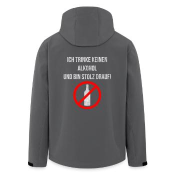 Ich trinke keinen Alkohol und bin stolz drauf! - Recycelte Männer Softshell-Jacke von Stanley/Stella - Anthrazit - Hinten - AI Model Male 185 light (185cm)