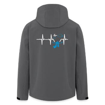 Heart Beat Skydive - Recycelte Männer Softshell-Jacke von Stanley/Stella - Anthrazit - Hinten - AI Model Male 185 light (185cm)