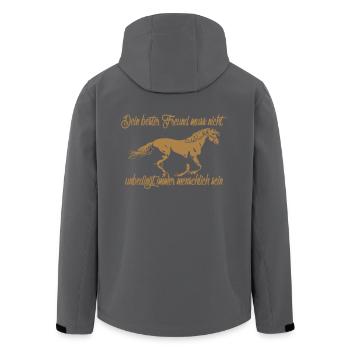 Dein bester Freund muss nicht immer menschlich... - Recycelte Männer Softshell-Jacke von Stanley/Stella - Anthrazit - Hinten - AI Model Male 185 light (185cm)