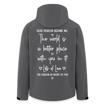 Liebe Person hinter mir - Dear Person behind me - Recycelte Männer Softshell-Jacke von Stanley/Stella - Anthrazit - Hinten - AI Model Male 185 light (185cm)