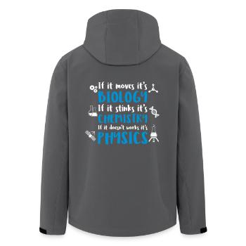 bio chemie physic - Recycelte Männer Softshell-Jacke von Stanley/Stella - Anthrazit - Hinten - AI Model Male 185 light (185cm)