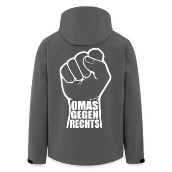 Omas gegen rechts - Recycelte Männer Softshell-Jacke von Stanley/Stella - Anthrazit - Hinten - AI Model Male 185 light (185cm)