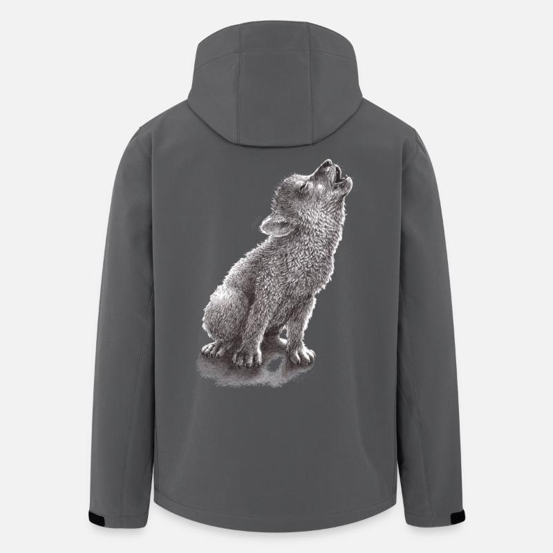 Junger heulender Wolf - Recycelte Männer Softshell-Jacke von Stanley/Stella - Anthrazit