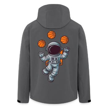 Astronaut Basketball Planeten Weltall Weltraum - Recycelte Männer Softshell-Jacke von Stanley/Stella - Anthrazit - Hinten - AI Model Male 185 light (185cm)