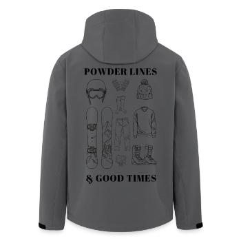 Powder Days - Men’s Recycled Softshell Jacket by Stanley/Stella - anthracite - Back - AI Model Male 185 light (185cm)