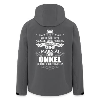 ONKEL - Recycelte Männer Softshell-Jacke von Stanley/Stella - Anthrazit - Hinten - AI Model Male 185 light (185cm)