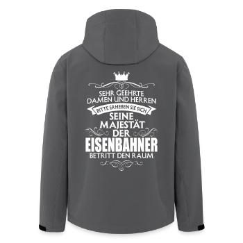 EISENBAHNER - Recycelte Männer Softshell-Jacke von Stanley/Stella - Anthrazit - Hinten - AI Model Male 185 light (185cm)