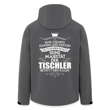 TISCHLER - Recycelte Männer Softshell-Jacke von Stanley/Stella - Anthrazit - Hinten - AI Model Male 185 light (185cm)