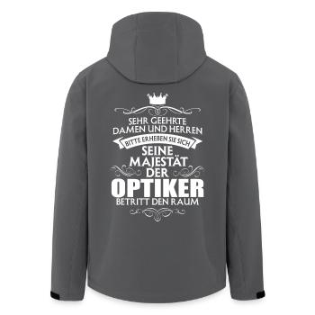 OPTIKER - Majestät - Recycelte Männer Softshell-Jacke von Stanley/Stella - Anthrazit - Hinten - AI Model Male 185 light (185cm)