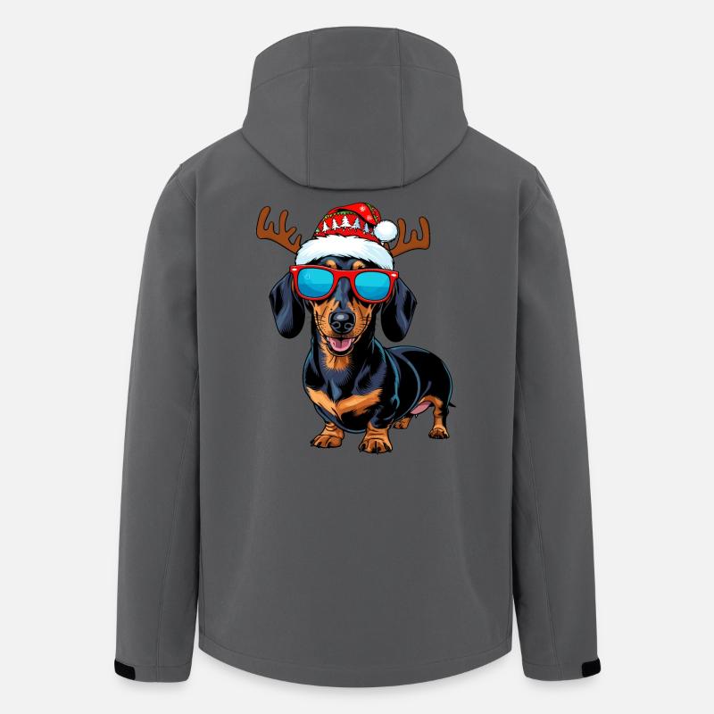 Weihnachts Dackel Hund - Recycelte Männer Softshell-Jacke von Stanley/Stella - Anthrazit