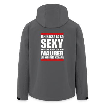 Sexy Maurer - Recycelte Männer Softshell-Jacke von Stanley/Stella - Anthrazit - Hinten - AI Model Male 185 light (185cm)