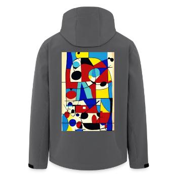 Abstrakte Kunst - Recycelte Männer Softshell-Jacke von Stanley/Stella - Anthrazit - Hinten - AI Model Male 185 light (185cm)