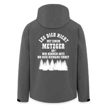 Leg dich nicht mit einem Metzger an. - Recycelte Männer Softshell-Jacke von Stanley/Stella - Anthrazit - Hinten - AI Model Male 185 light (185cm)