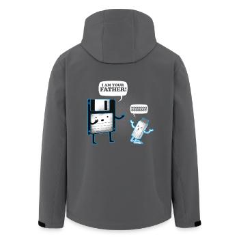 Diskette USB-Stick Retro - Recycelte Männer Softshell-Jacke von Stanley/Stella - Anthrazit - Hinten - AI Model Male 185 light (185cm)