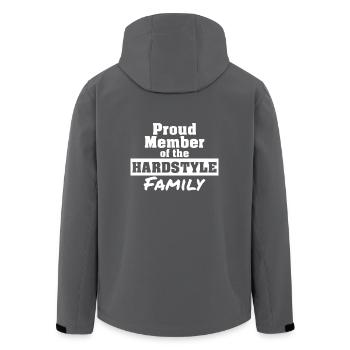 Hardstyle Family | Hardstyle Merchandise - Recycelte Männer Softshell-Jacke von Stanley/Stella - Anthrazit - Hinten - AI Model Male 185 light (185cm)