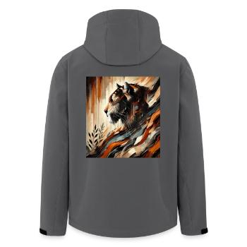 Abstract Tiger - Men’s Recycled Softshell Jacket by Stanley/Stella - anthracite - Back - AI Model Male 185 light (185cm)