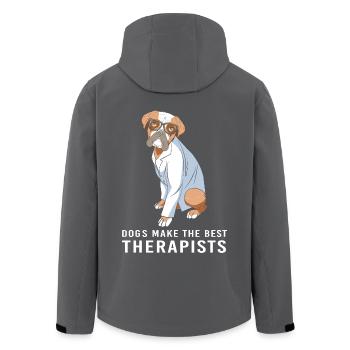 Therapie Therapeut Hund Therapiehund Hundetraining - Recycelte Männer Softshell-Jacke von Stanley/Stella - Anthrazit - Hinten - AI Model Male 185 light (185cm)