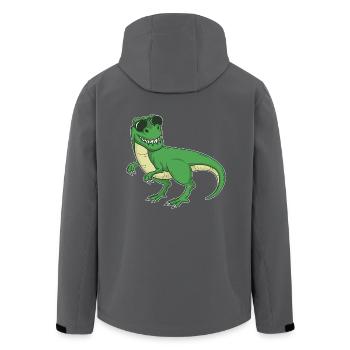 Cool Tyrannosaurus Rex - Dinosaurier T-Rex - Recycelte Männer Softshell-Jacke von Stanley/Stella - Anthrazit - Hinten - AI Model Male 185 light (185cm)