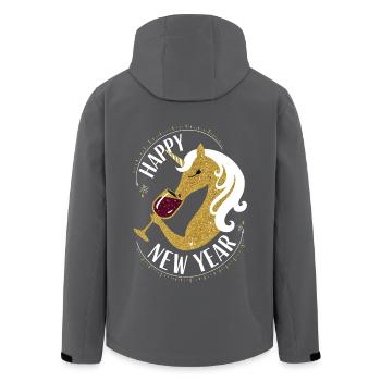 Silvester Einhorn gold edel Happy New Year Neujahr - Recycelte Männer Softshell-Jacke von Stanley/Stella - Anthrazit - Hinten - AI Model Male 185 light (185cm)