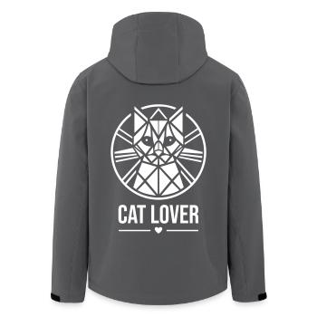 Catlover Katzenliebhaber Design - Recycelte Männer Softshell-Jacke von Stanley/Stella - Anthrazit - Hinten - AI Model Male 185 light (185cm)