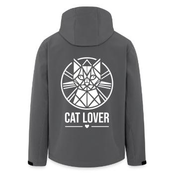 Catlover Katzenliebhaber - Recycelte Männer Softshell-Jacke von Stanley/Stella - Anthrazit - Hinten - AI Model Male 185 light (185cm)