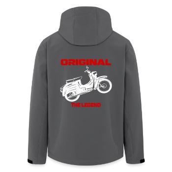 Simson Moped Schwalbe DDR - Recycelte Männer Softshell-Jacke von Stanley/Stella - Anthrazit - Hinten - AI Model Male 185 light (185cm)