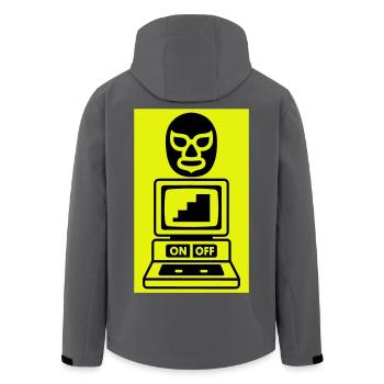Computercult - Recycelte Männer Softshell-Jacke von Stanley/Stella - Anthrazit - Hinten - AI Model Male 185 light (185cm)