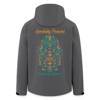 Spirituality Spiritually Protected Zen Intuition - Men’s Recycled Softshell Jacket by Stanley/Stella - anthracite - Back - AI Model Male 185 light (185cm)