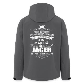 JÄGER - Recycelte Männer Softshell-Jacke von Stanley/Stella - Anthrazit - Hinten - AI Model Male 185 light (185cm)