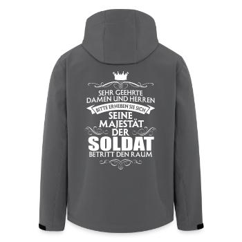 SOLDAT - Recycelte Männer Softshell-Jacke von Stanley/Stella - Anthrazit - Hinten - AI Model Male 185 light (185cm)