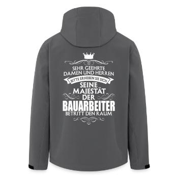BAUARBEITER - Majestät - Recycelte Männer Softshell-Jacke von Stanley/Stella - Anthrazit - Hinten - AI Model Male 185 light (185cm)