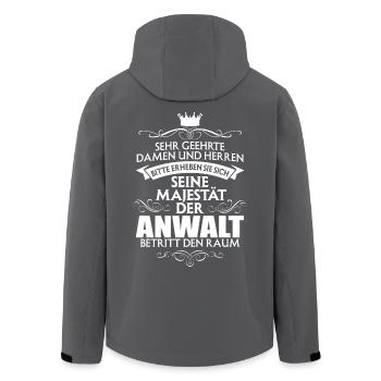 ANWALT - Majestät - Recycelte Männer Softshell-Jacke von Stanley/Stella - Anthrazit - Hinten - AI Model Male 185 light (185cm)