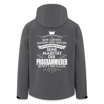 PROGRAMMIERER - Majestät - Recycelte Männer Softshell-Jacke von Stanley/Stella - Anthrazit - Hinten - AI Model Male 185 light (185cm)