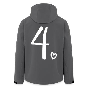 4. Geburtstag Kinder Mädchen 4 Jahre alt Süß Nummer 4 - Recycelte Männer Softshell-Jacke von Stanley/Stella - Anthrazit - Hinten - AI Model Male 185 light (185cm)