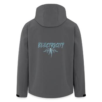 Electricity Elektrisch Strom Blitz Blitzschlag - Recycelte Männer Softshell-Jacke von Stanley/Stella - Anthrazit - Hinten - AI Model Male 185 light (185cm)